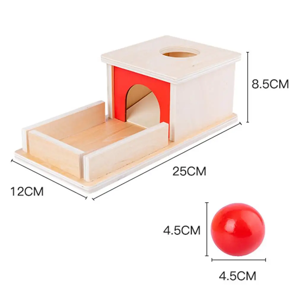

Montessori Matching Blocks Wooden Practice Hand-eye Coordination Toy Permanence Object Box Target Box With Tray Ball Toddler