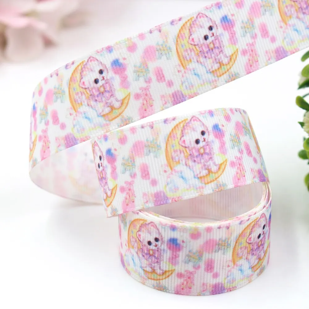 1 '✥ мм 10 ярдов Kawaii мультфильм печатных grosgrain ленты DIY ручной работы лук кепки