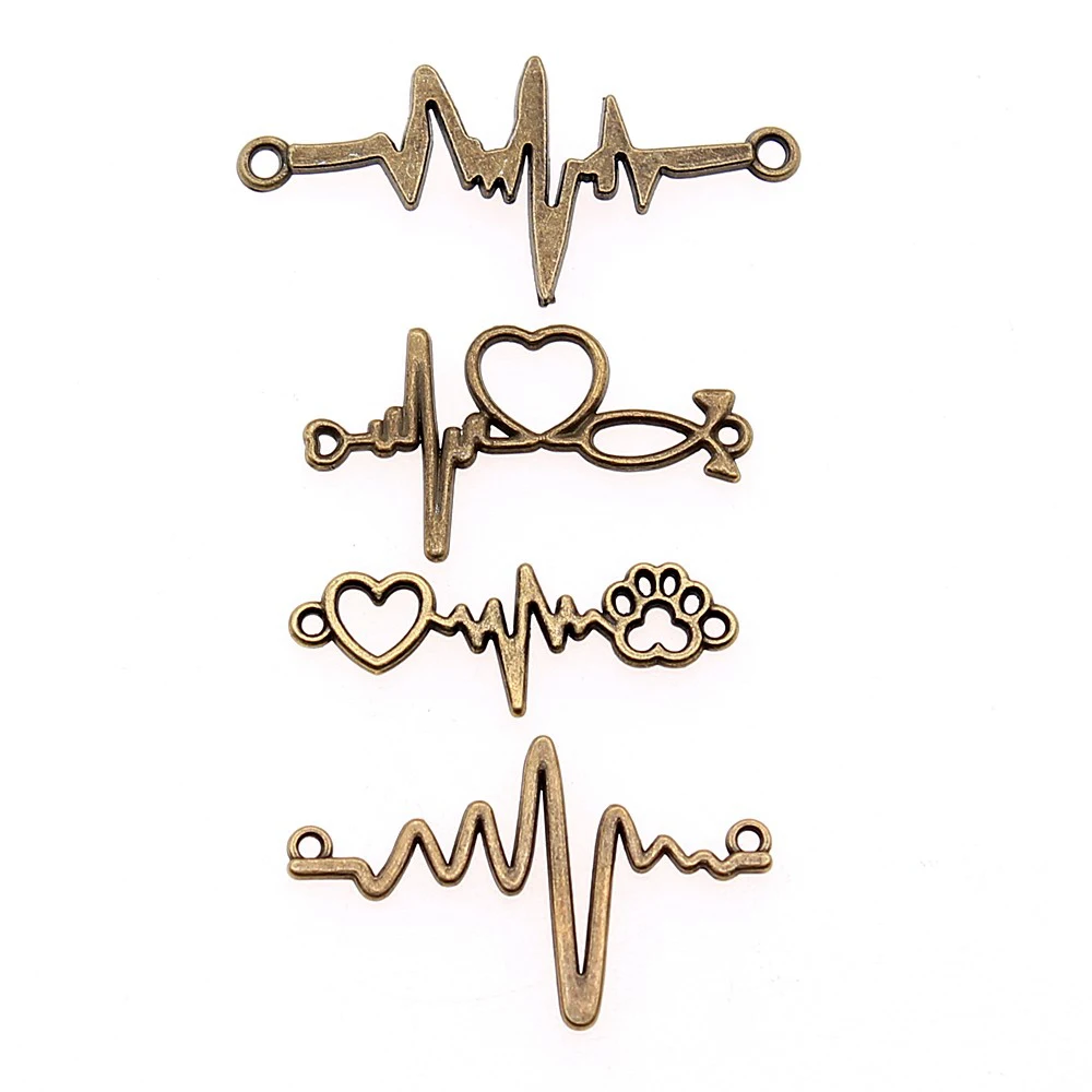 

New Hospital Heartbeat Charms For Bracelet Necklace Jewelry Diy Craft Accessory