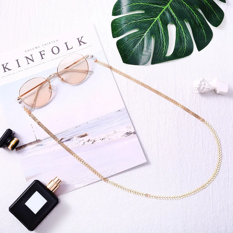 Ретро очки висячая цепь сплав лист Шея анти скользящая веревка для