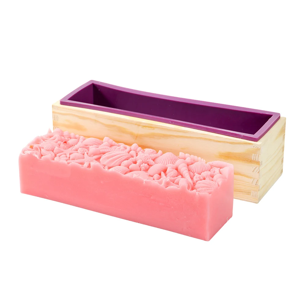 

Silicone Molds for Handmade Soaps Rectangle Silicone Liner with Embossed Mat Soap Making Moulds
