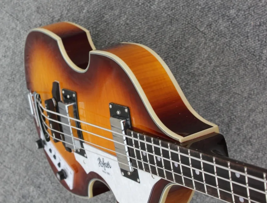 Sunburst Hofner скрипка BB2 бас Hofner BB2 современный Электрический бас Пламя клен Hofner bass гитара