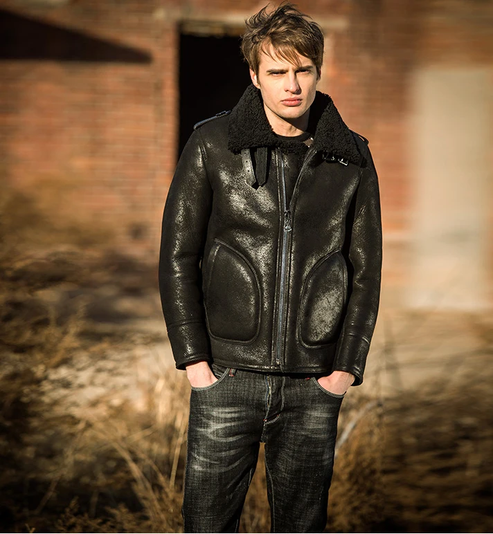 Новинка 2021 роскошное мужское шерстяное пальто пилот из натуральной овечьей кожи