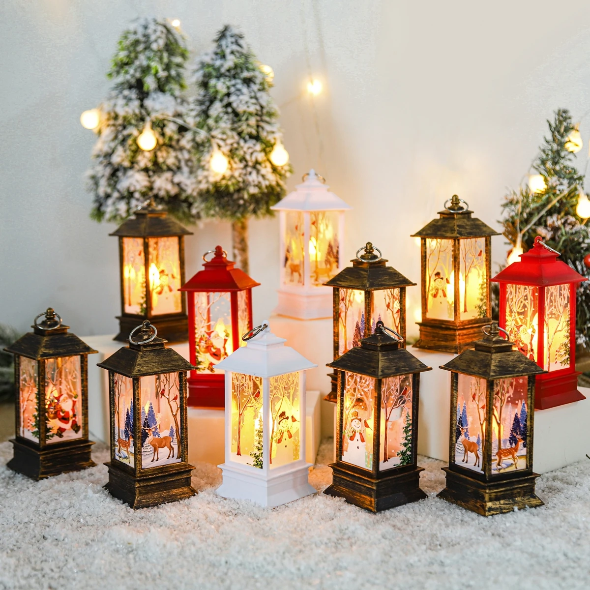 

Christmas LED Simulation Flame Light Holiday Luminous Portable Small Oil Light Christmas Scene Decoration Light Christmas Gift