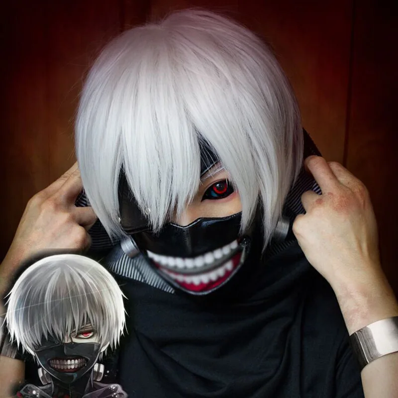 Аниме косплея канеки кэна Косплэй костюм Токио маска вурдалака и парики Сасаки