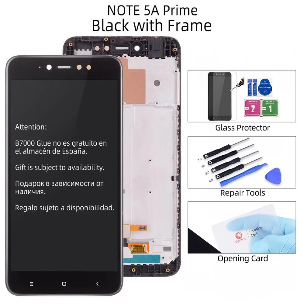 Дисплей для XIAOMI Redmi Note 5A 5A Prime Y1 / Y1 Lite LCD в сборе с тачскрином на рамке черный белый - Цвет: 5A Prime Black Frame