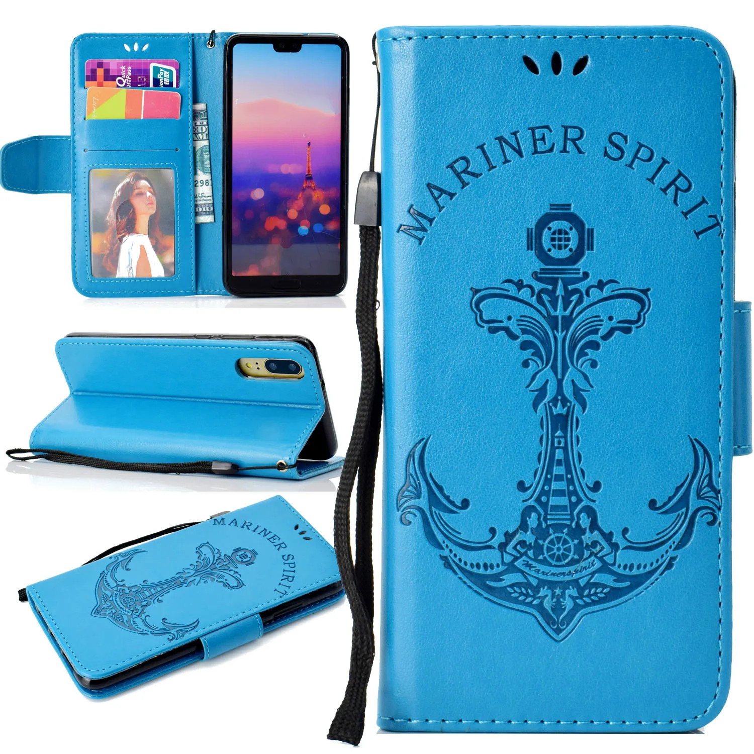 Кожаный чехол для телефона Huawei Honor 9 8 P9 P10 P20 NOVA 3E P8 LITE 2 PRO P ENJOY 7S samrt MINI wallet cover Русалка