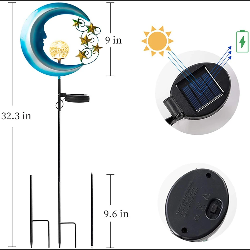 

LED Solar Garden Lights Lawn Lamp Solar Powered Outdoor Light Iron Lamp Multipurpose Waterproof Lawn Lamp Garden Yard Solar Lamp