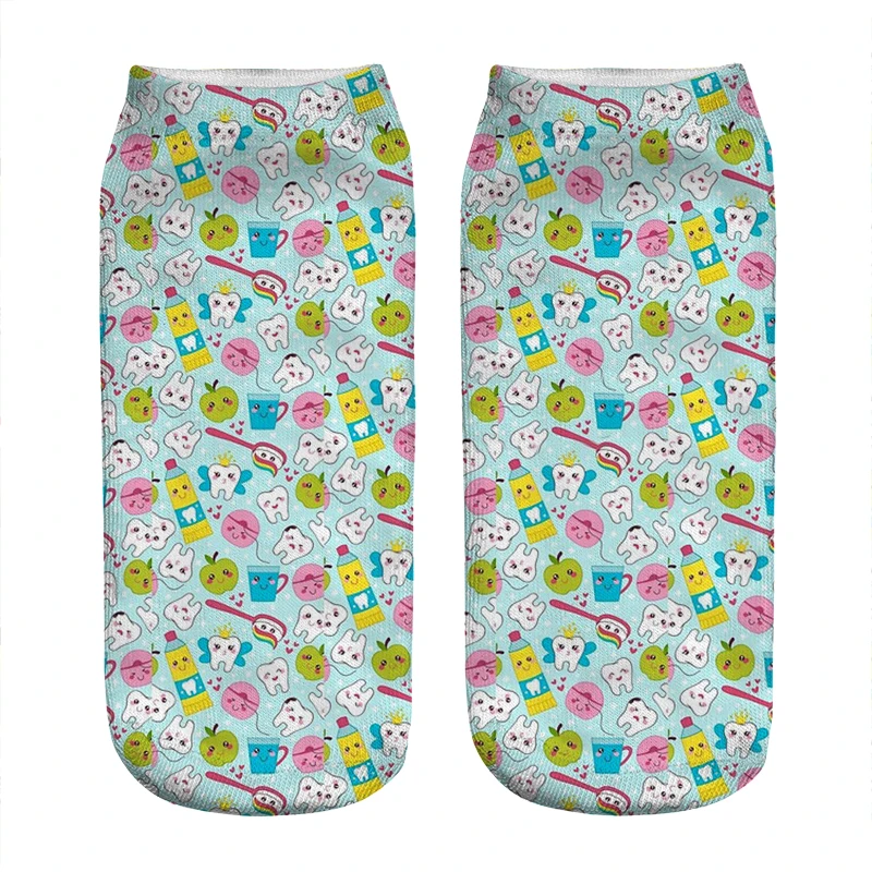 Носки женские в стиле Харадзюку с забавными зубчиками | Женская одежда