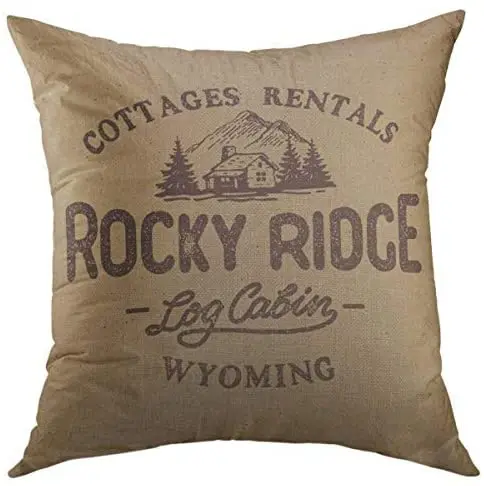 

Pooizsdzzz Decorative Throw Pillow Cover for Couch Sofa,Brown Log HMade Vintage with Wooden Cabin Mountain Retro Diressed amp