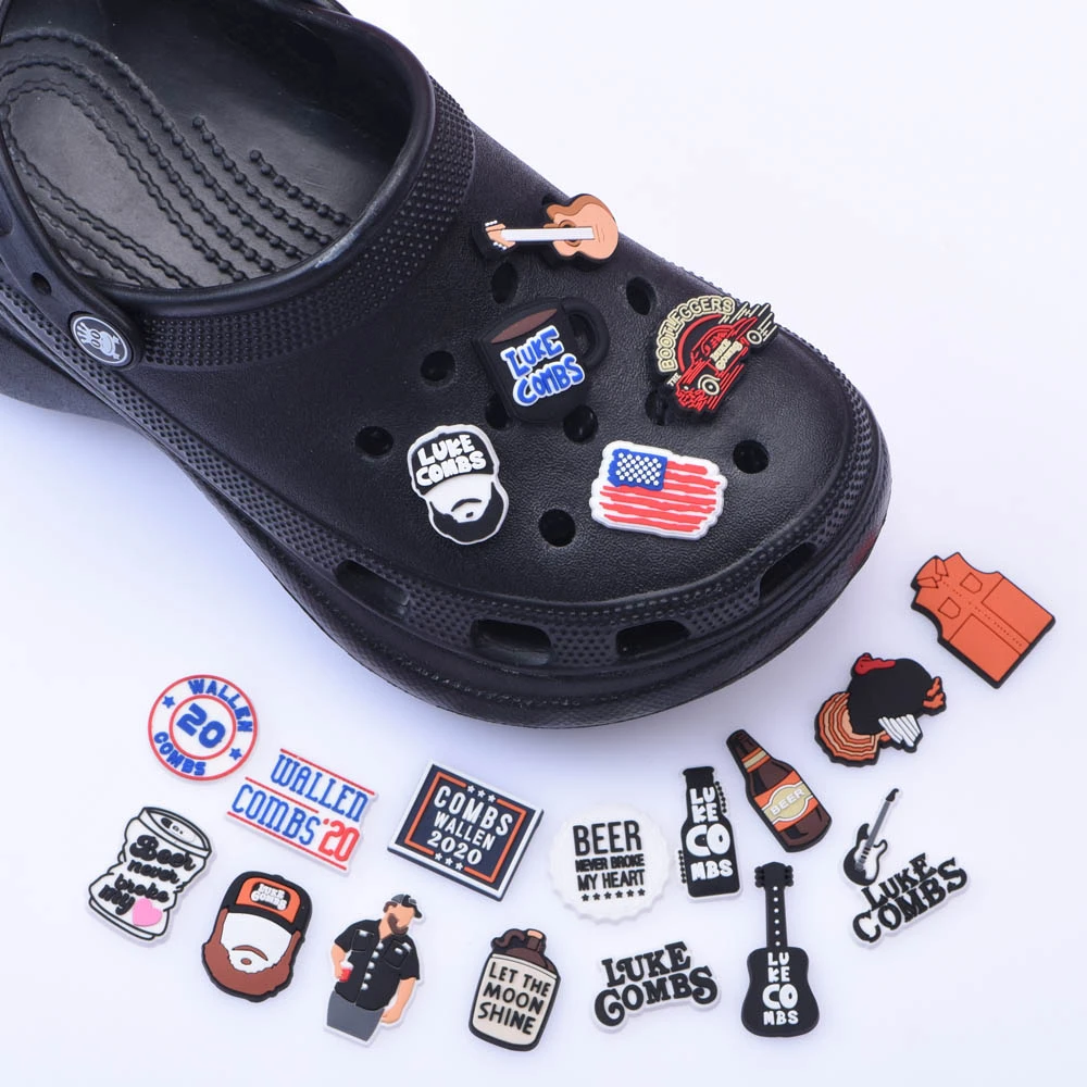 

1 шт. люк расчески ПВХ обувные Подвески Croc Colgs декоративная гитара бутылка обувь Пряжка аксессуары для браслета унисекс подарок для вечеринк...