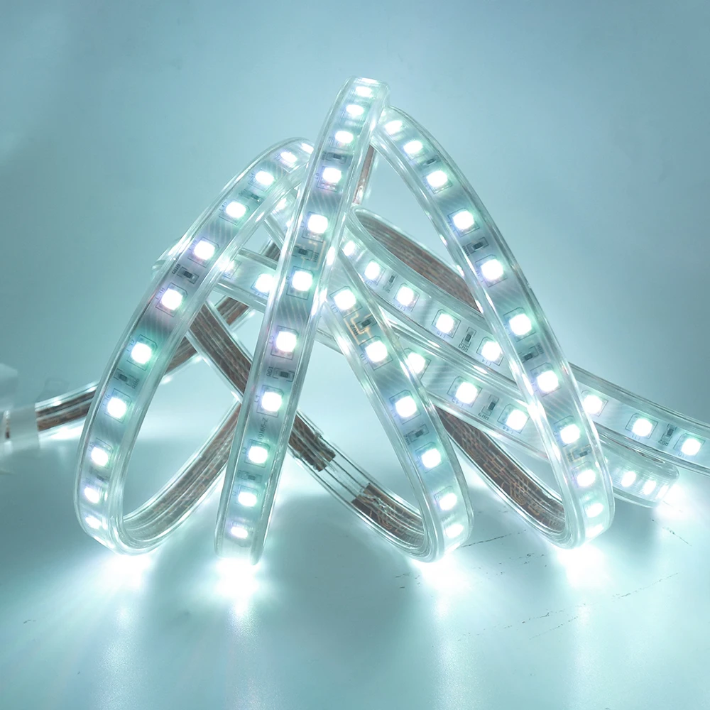 AC 110 В 220 В светодиодный светильник SMD5050 60 Светодиодный s/M гибкая светодиодная лента RGB Водонепроницаемый светодиодный светильник с Bluetooth музыкальным пультом дистанционного управления