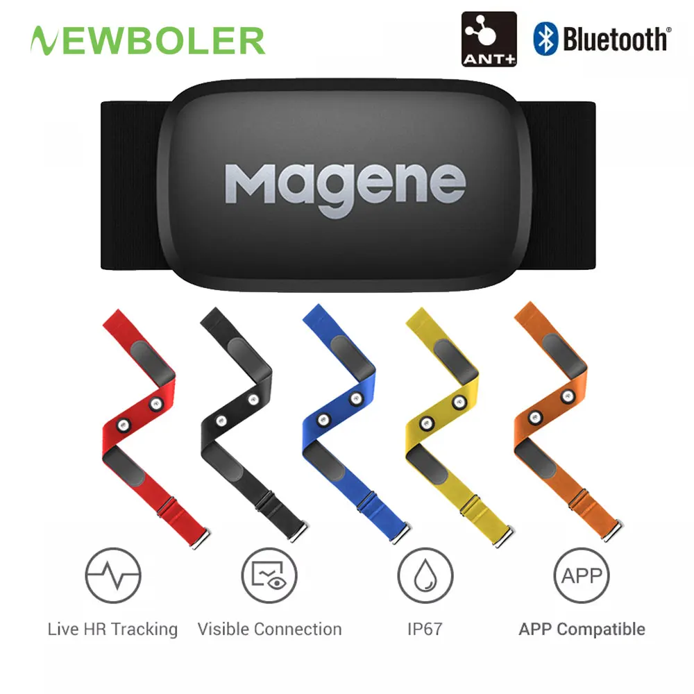 Датчик сердечного ритма Magene H64 нагрудный ремень ANT + и Bluetooth беспроводной