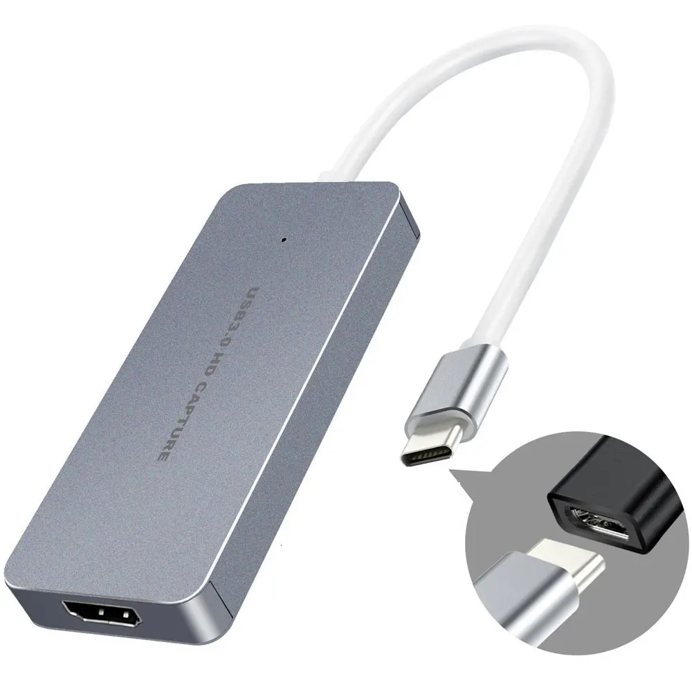 HDMI совместимый с Type-C usb видеозахват для новых ноутбуков, смартфонов Android Windows, Mac, Linux, стандарт UVC 1080P60