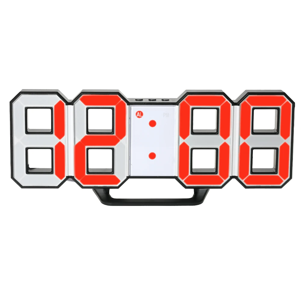 Новые 8 видов цветов Современные светодиодные цифровые настенные часы 12H или 24H