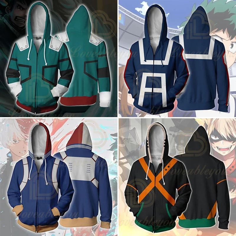 Толстовка с капюшоном Todoroki Shoto для мужчин и женщин аниме 3D косплей костюмы