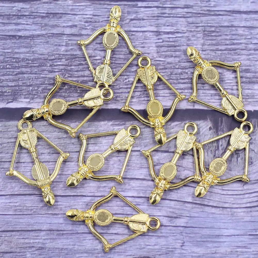 

10Pcs Pendants Cute Arrow Sport For Charms Necklaces Glod Plated Metal Alloy Jewelry DIY Finding 34x24mm
