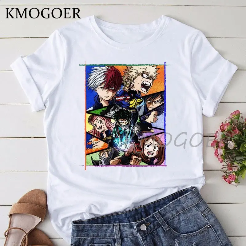 

Мой герой Kawaii Harajuku футболка для женщин Ullzang футболки с героями мультфильмов, милая короткая футболка с героями из японского аниме «футболка ...