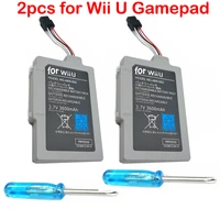 2pcs for wii u gamepad 3 7v 3600mah rechargeable li ion battery pack for nintendo wii u gamepad controller battery with tools