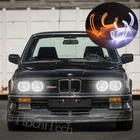 Переключаемые кольца с двойным янтарным белым кристаллом C светодиодный Angel Eyes Halo для BMW E30 E32 E34 1984 1985 1986 1987 1988 1999 2010