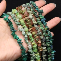 natural semi precious epidote malachite chip beads 5 8mm good quality for diy necklace earrings accessories gift length 40cm