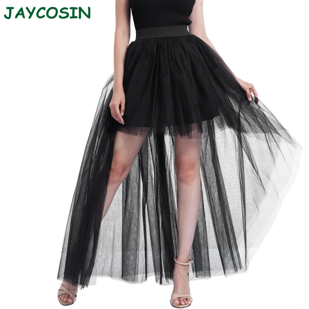 JAYCOSIN модная длинная юбка однотонная сетчатая Женская Повседневная