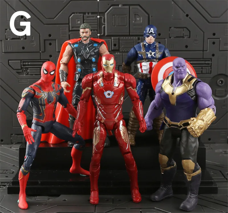 Сиренево-синего цвета 17 см Marvel игрушки Мстители Бесконечная война Человек-паук ПВХ Фигурки цифры Супергерои Человек-паук Коллекционная модель куклы игрушки - Цвет: Сиренево-синего цвета