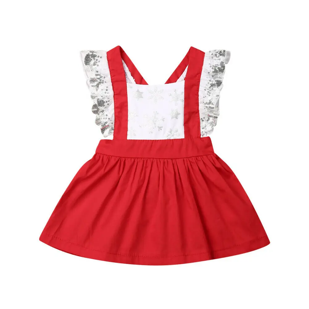 Платья для маленьких девочек платье без рукавов с блестками и снежинками