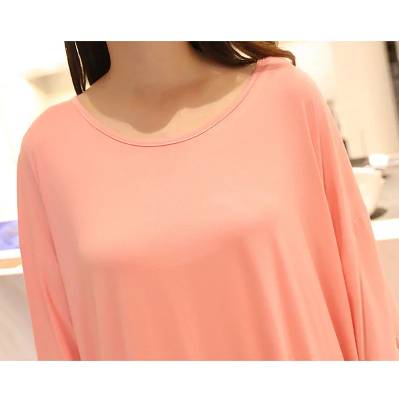 

2020 Oversize modal nightdress women summer loose short sleeve dress female solid cozy casual home clothes 100kg can wear G918