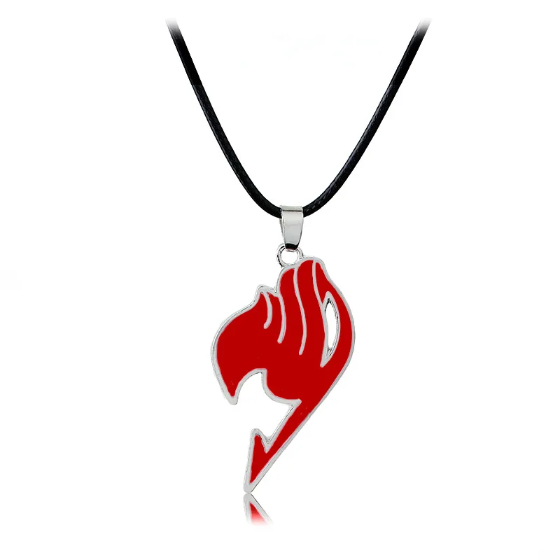 

Mixed Fashion Japanese Anime Fairy Tail Pendant Necklaces Cosplay Necklace Black Blue Metal Black Rope Chain Kids Birthday Gift