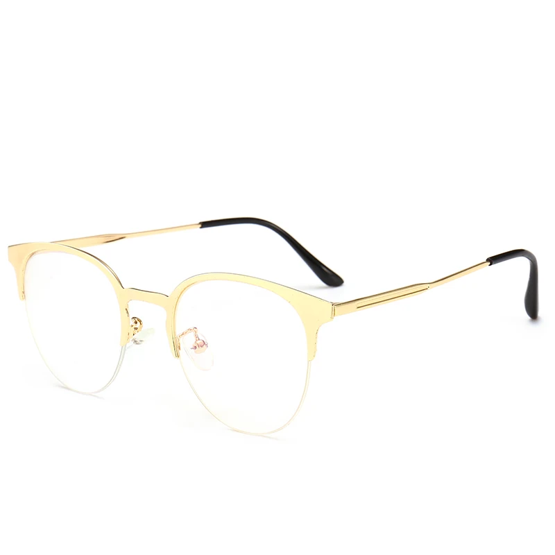

2020 Metal Half Rim Custom Cat Eye Glass Frames Male Frame Glasses for Optical