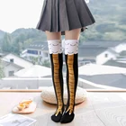 Носки женские и мужские с принтом курицы, хлопковые высокие носки с 3D рисунком, модные милые носки до бедра с забавным мультяшным рисунком для косплея, зима-осень