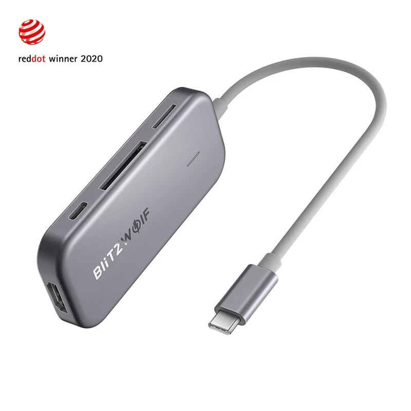 Концентратор данных BlitzWolf BW-TH5 7 в 1 USB Type-C 3 порта 0 устройство для чтения TF-карт PD