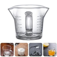 1pc measuring cup double mouth coffee cup clear scale milk jug transparent