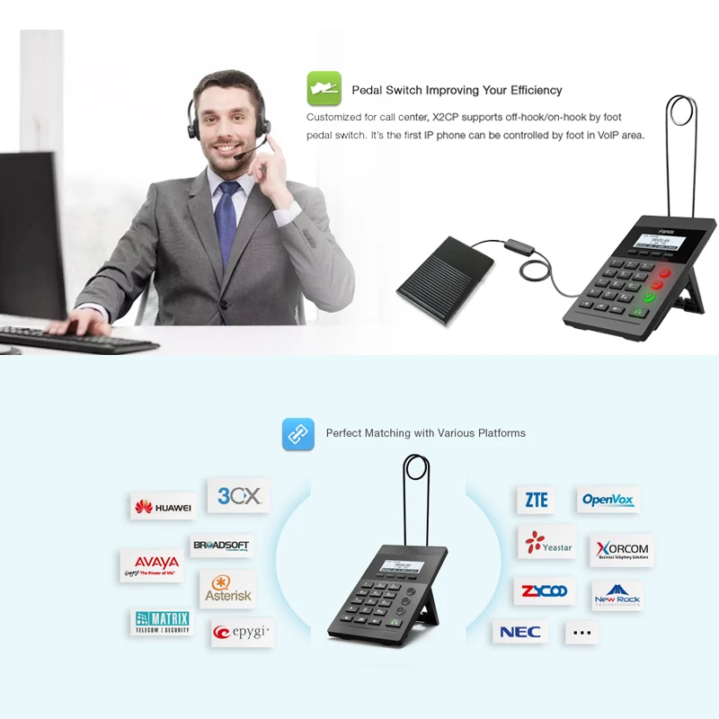 Fanvil IP-телефон X2C/X2P умный VoIP-телефон HD-голос для гарнитуры EHS SIP-телефон дома офиса