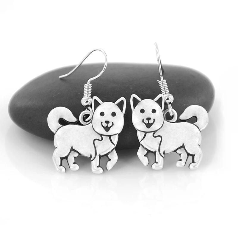 

10 Pairs Vintage Silver Color Siberian Husky Dog Charm Drop Dangle Earrings For Women Jewelry Girls Gift 2020 Bulk In lots