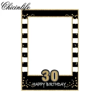 1pcs happy 30 40 50th paper photo booth props 1st baby adult birthday frame anniversary years birthday decoration party supplies