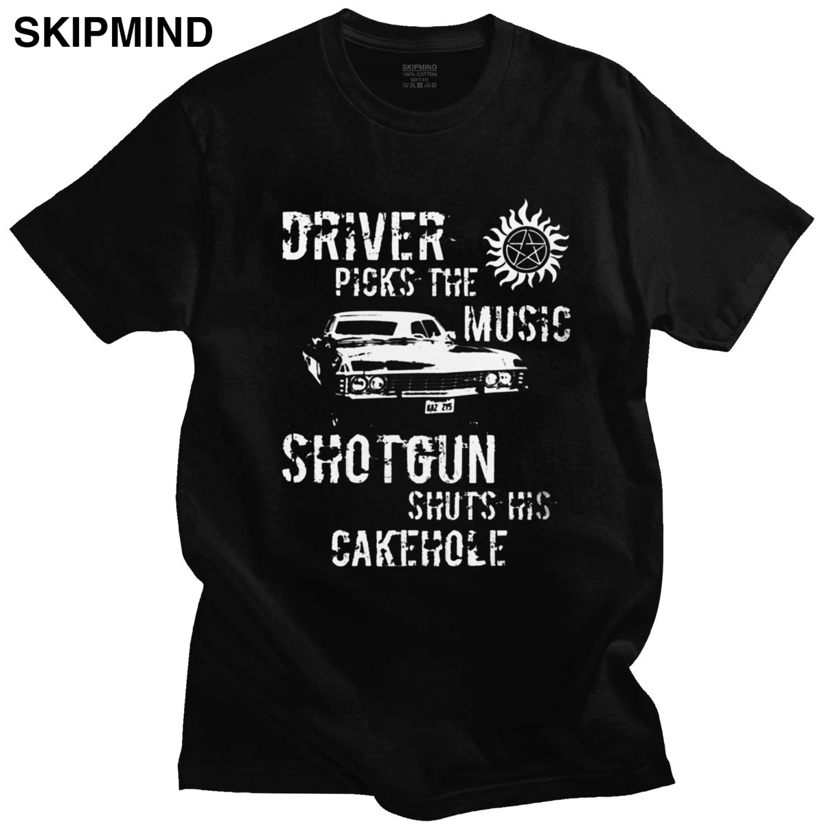 

Retro Distressed Supernatural T-shirt Adult Short Sleeves Cotton Tshirt Crew Neck Print Winchester Brothers Fashion Tee Shirt