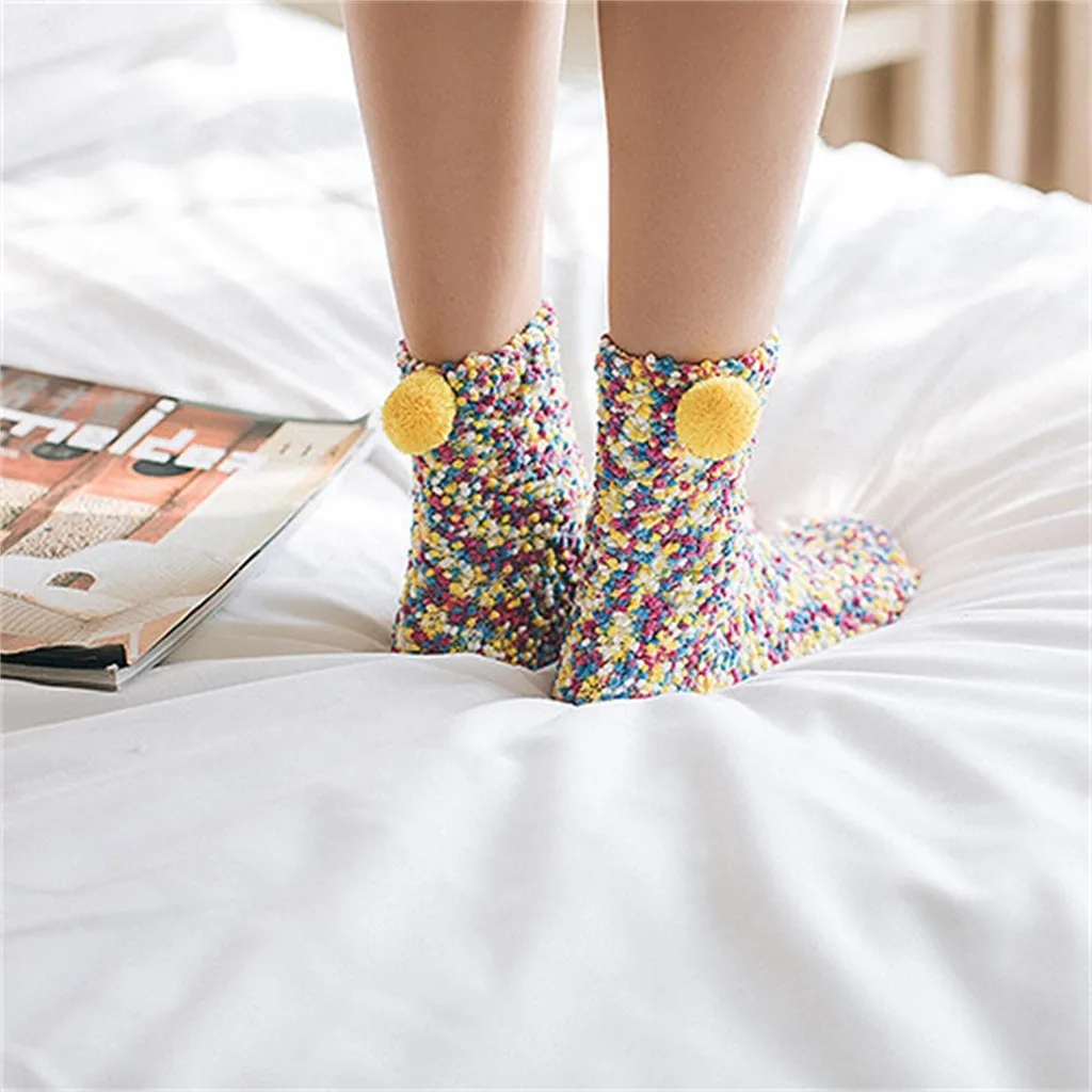 Высококачественные женские носки повседневные коралловые теплые средней длины