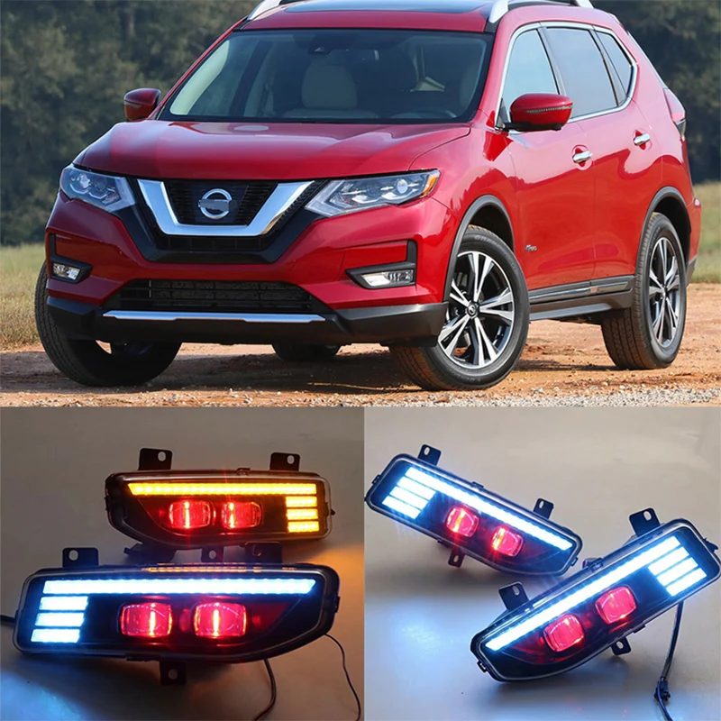 СВЕТОДИОДНЫЙ DRL Дневной светильник для Nissan X trail T32 2017 2018 2019 желтый сигнал поворота