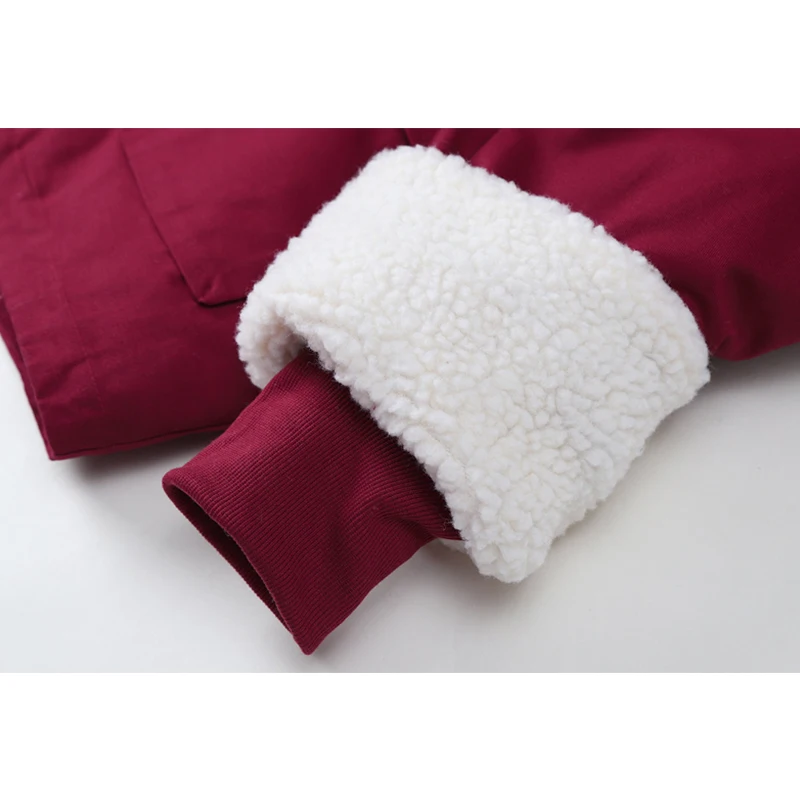 

Red Sheepskin Coat Women Turtleneck Bandage Design 2020 Winter Zipper Lamb Wool Jacket Outwear Female Oversize Streetwear Coat