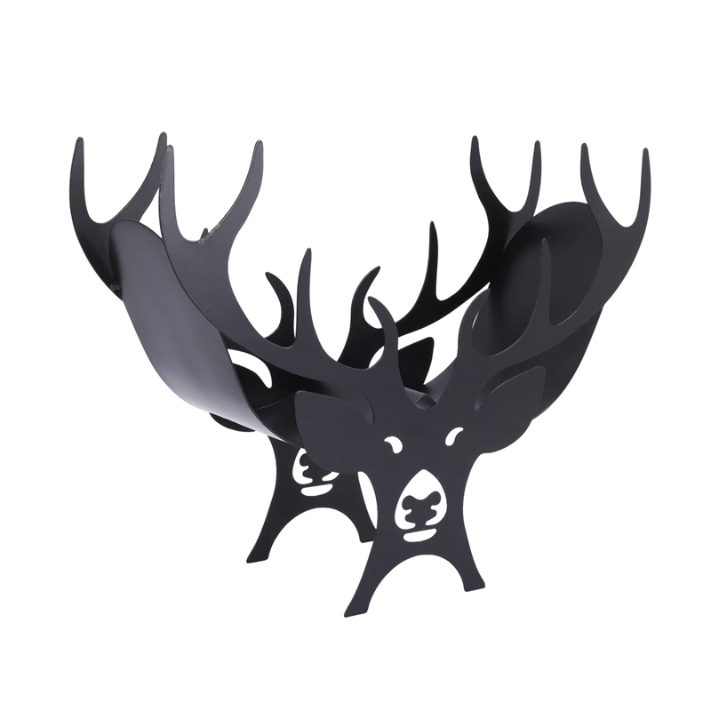 

Black Deer Toilet Roll Paper Holder Bathroom Iron Paper Towel Stand Cartoon Crafts Roll Paper Organizer for Living Room