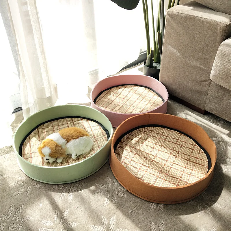 

Removable and washable pet kennel Four seasons heat dissipation pet supplies Deep sleep round candy-colored kennel