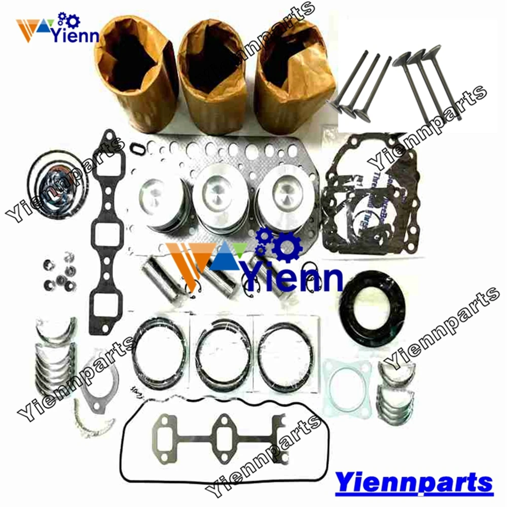 

For Yanmar 3TN75 3TN75-UA Overhaul Rebuild Kit With Valve Piston Ring Gasket Bearing Set Tractor Engine JOHN DEERE 855 856
