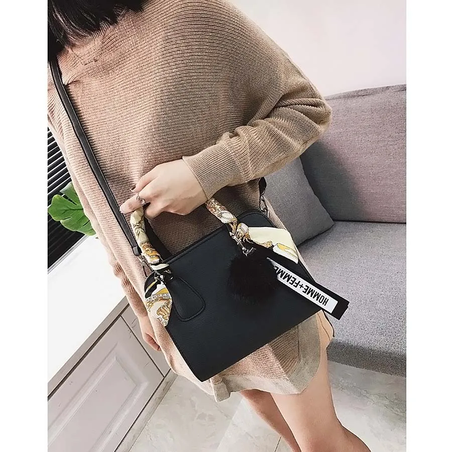 Женская сумка через плечо LANLOU однотонная мессенджер из искусственной кожи с