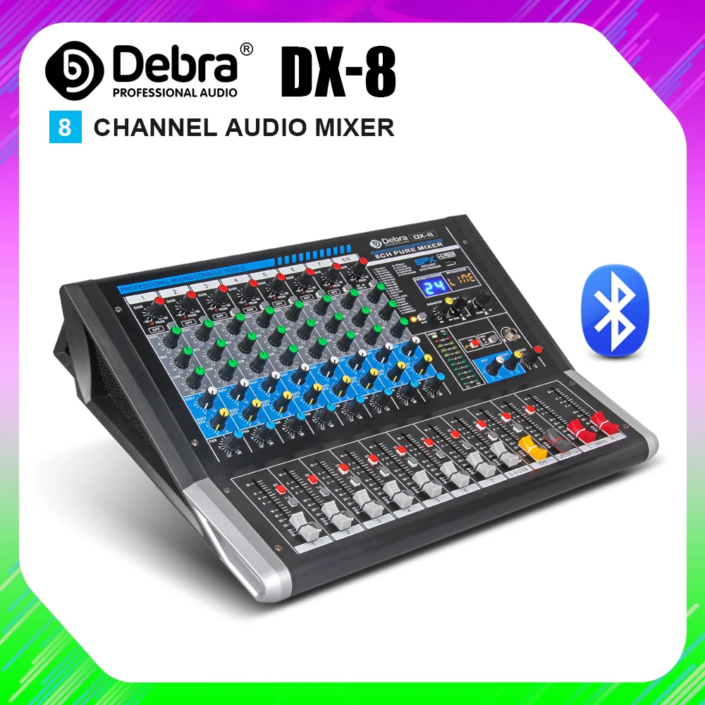 Дебра аудио DX 8 ми канальный dj микшер контроллер звуковая карта с 24 DSP эффект