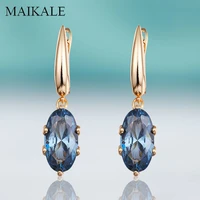 maikale classic waterdrop cubic zirconia stud earrings for women teardrop green blue cz earings brincos korean fashion jewelry