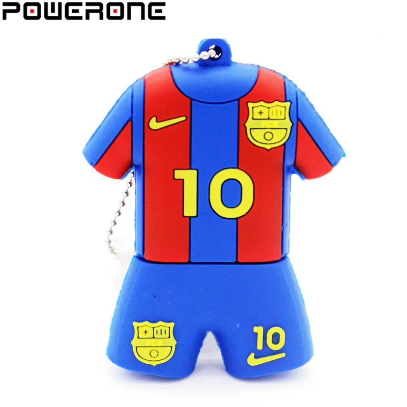 POWERONE messi jersey Usb Flash Drive cloth pendrive 4 ГБ 8 16 32 64 Гб Спортивная рубашка Pendrives Memory stick|USB