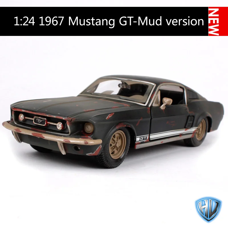 1:24 1967 FORD Mustang GT литой модельный автомобиль игрушка, Коллекционная модель автомобиля