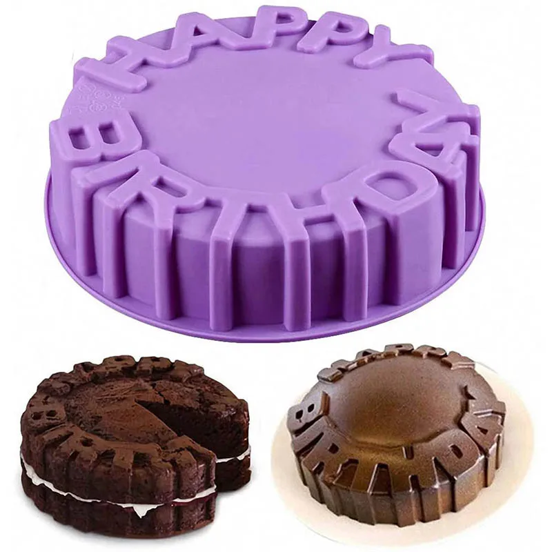 

Пресс-формы для выпечки 3D круглая форма для торта на день рождения Еда-grade силиконовые формы для выпечки тортов и пирожных губка мусс десерт ...